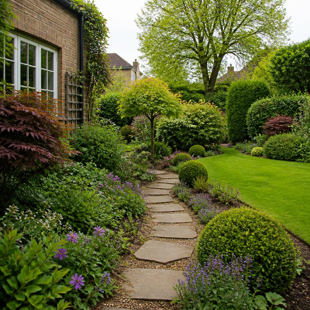 Garden path and planting